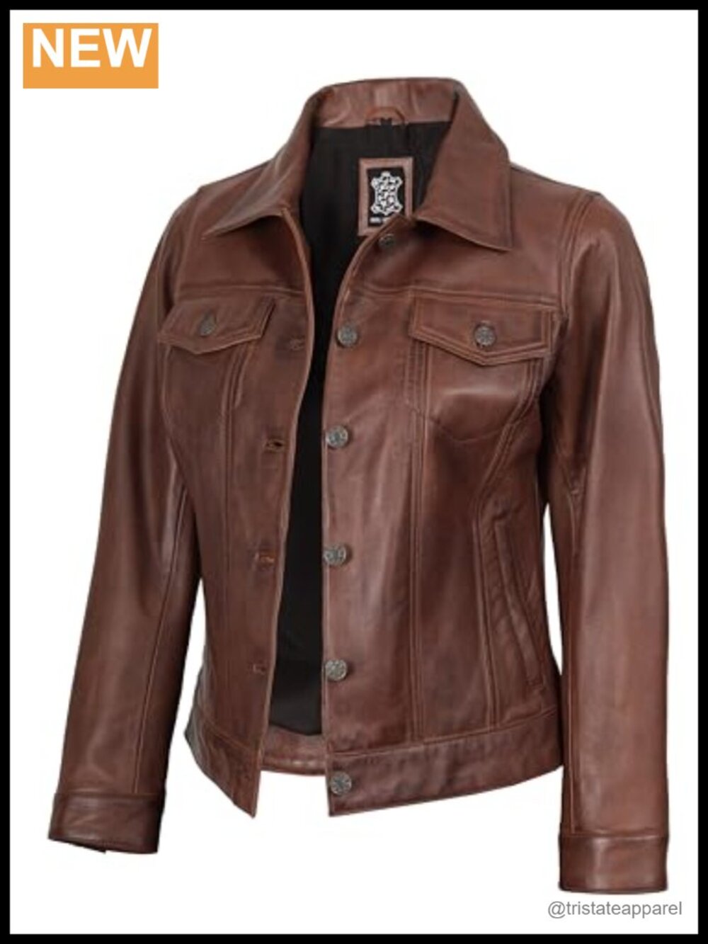 Genuine Lambskin Leather Jacket - Women's Moto Shirt Collar